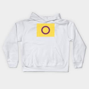 Spirograph Patterned Intersex flag Kids Hoodie